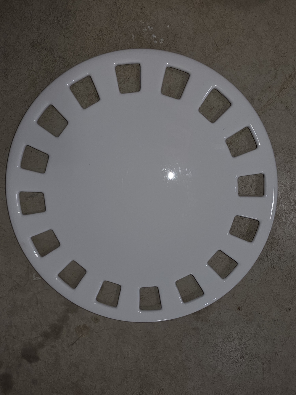 White Ceramic 12" Openwork Geometric Serving Platter
